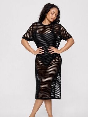 Yitty x Lizzo Crochet Dress – Size 2X | Festival Ready | Bold Mesh Trend |